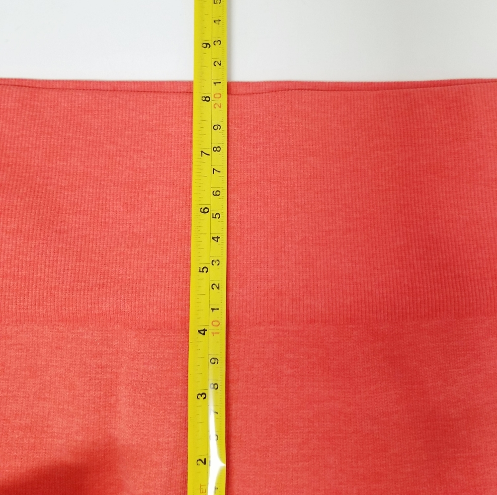 Lululemon IN THE FLOW CROP Seamless Leggings Sz 4 Coral Orange Active Gym - Picture 10 of 11